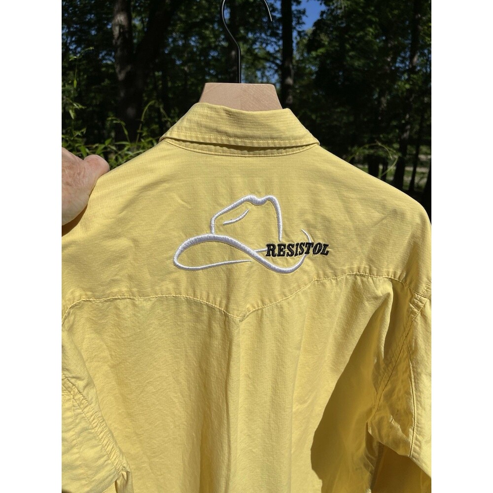 Resistol Rodeo Gear Western Shirt Embroidered Yellow LS Hong Kong Mens Large - Picture 2 of 15